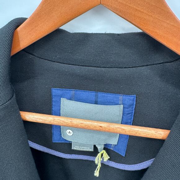 ANTHROPOLOGIE Sylvia Black Ponte Knit Zip Sleeve Moto Blazer Jacket // XS - Picture 7 of 11